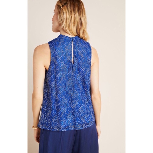 Anthropologie Ruthie Metallic Lace Blouse - Picture 3 of 4
